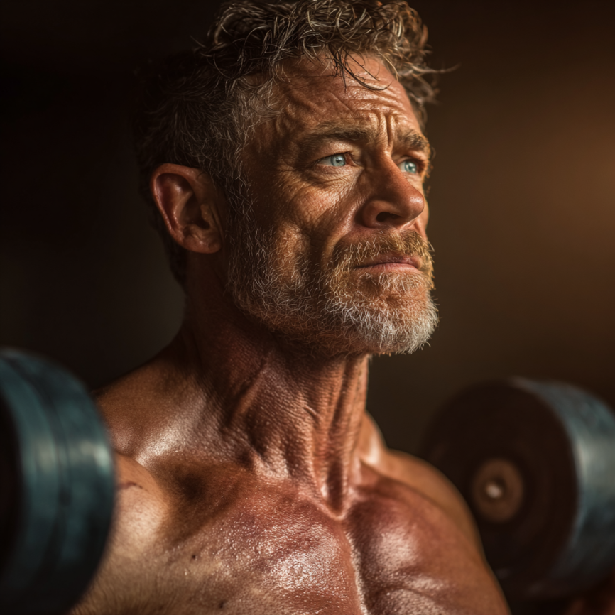 Група літніх людей займається йогою